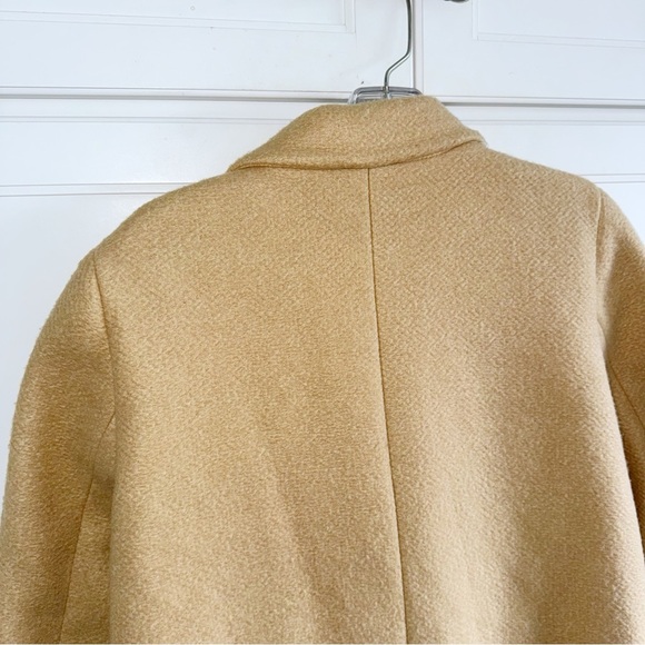 Zara Cotton Blend Double Breasted Camel Trench Coat Sz Medium Soft Single Button - Picture 9 of 16